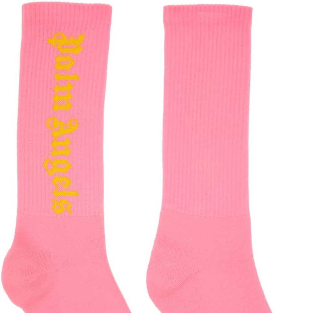palm angels pink logo socks
